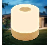 B.K.Licht - Mini lampe de table LED sans fil IP44 avec touche, variateur par paliers, batterie, câble USB-C, chevet, décorative, à 7x7 cm