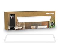 B.K.Licht - Panneau LED plat avec éclairage indirect, lumière blanc neutre, protection IP44, plafonnier salle de bain, lustre cuisine, lustre salon, 98 x 20 x 3 cm, blanc