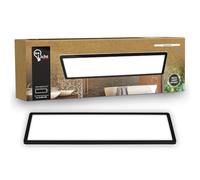 B.K.Licht - Panneau LED plat avec éclairage indirect, lumière blanc neutre, protection IP44, plafonnier salle de bain, lustre cuisine, lustre salon, 58 x 20 x 3 cm, noir