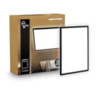 B.K.Licht - Panneau LED plat avec éclairage indirect, lumière blanc neutre, protection IP44, plafonnier salle de bain, lustre cuisine, lustre salon, 29 x 29 x 3 cm, noir