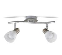 Plafonnier LED spots en verre luminaire salon orientable E14 métal verre éclairage plafond 2 spots