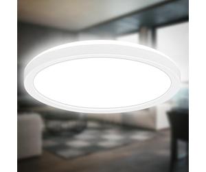 B.K.Licht - Plafonnier LED à lumière indirecte, 3cm d'épaisseur, blanc neutre, lampe de salon, panneau cuisine, éclairage plafond, 24x3 cm,