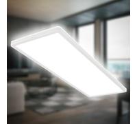 B.K.Licht - Plafonnier LED à lumière indirecte, 3cm plat, lumière blanc neutre, lampe LED, plafonnier LED, lampe de salon, panneau LED, lampe de cuisine, éclairage plafond, 58x20x3 cm, Blanc