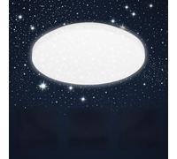 B.K.Licht - Plafonnier LED avec décor étoilé, plafonnier LED pour salle de bain, IP44, décor ciel étoilé pour chambre d'enfant, lampe de salon, lampe de salle de bain, lumière blanche neutre, diamètre