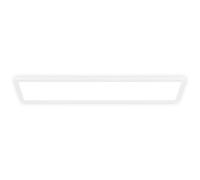 B.K.Licht - Plafonnier LED plat avec éclairage indirect, lumière blanc neutre, protection IP44, plafonnier salle de bain, lustre cuisine, lustre salon, 98 x 20 x 3 cm, blanc