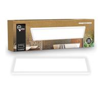 B.K.Licht - Plafonnier LED plat avec éclairage indirect, lumière blanc neutre, protection IP44, plafonnier salle de bain, lustre cuisine, lustre salon, 58 x 20 x 3 cm, blanc