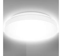 B.K.Licht plafonnier LED spéciale salle de bain, Ø29cm, protection contre les projections d'eau IP44, 12 Watt, 1200lm, lumière blanche neutre 4000K