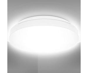 B.K.Licht plafonnier LED spéciale sdb, Ø22cm, protection contre les projections d'eau IP44, platine 10W, 900lm, lumière blanche neutre 4000K