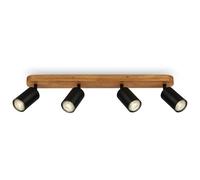 B.K.Licht - Plafonnier orientable, douille GU10, max. 9 W, plafonnier, lampe, lampe de salon, lampe de chambre, lampe de cuisine, spot de plafond, éclairage de plafond, 55 cm, noir-bois