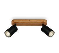 B.K.Licht - Plafonnier orientable, douille GU10, max. 9 W, plafonnier, lampe, lampe de salon, lampe de chambre, lampe de cuisine, spot de plafond, éclairage de plafond, 27 cm, noir-bois