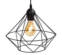 B.K.Licht suspension design rétro, lustre moderne style industriel métal, éclairage plafond vintage, Ø32cm, pour ampoule E27 max. 40W, noir, hauteur 110cm
