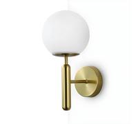 B·LED BARCELONA LED Applique murale à boule en verre blanc moderne avec support noir et culot E14 pour chambre à coucher couloir LD1004-N