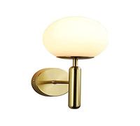 B·LED BARCELONA LED BarcelonaLED Applique Murale Boule en Verre Blanc Moderne avec Rosace Ronde Or et Prise E14 pour Couloir Salon Chambre