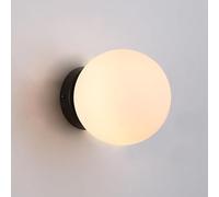 B·LED BARCELONA LED BarcelonaLED Applique murale élégante moderne avec boule de verre opale support noir et culot E27 pour chambre à coucher