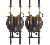 B·LED BARCELONA LED BarcelonaLED Applique murale humaniste vintage nordique créative industrielle rustique noire avec poupée articulée et échelle pour ampoule E27 intérieur chambre de jeune enfant