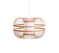 B·LED BARCELONA LED BarcelonaLED Lampe suspendue de plafond en bambou japonaise en osier avec abat-jour cage tressée style nordique blanc avec douille blanche E27 pour salon cuisine Ø40cm