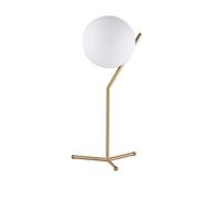 B·LED BARCELONA LED Lampe de table élégante moderne dorée angulaire avec boule de verre blanc opale pour salon table de chevet chambre tête