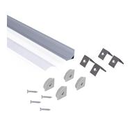 B·LED BARCELONA LED - Profilé bande LED de surface pour coins - Avec diffuseur - Kit complet - 15,8 x 15,8 mm - Bande LED ≤ 10 mm - 2 mètres