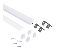 B·LED BARCELONA LED - Profilé bande LED de surface pour coins - Avec diffuseur - Kit complet - 15,8 x 15,8 mm - Bande LED ≤ 10 mm - 2 mètres