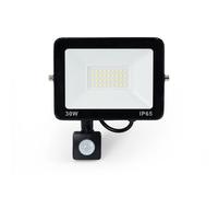 B·LED BARCELONA LED - Projecteur LED extérieur avec détecteur de mouvement PIR - 30 W - IP65-6000K - Blanc froid