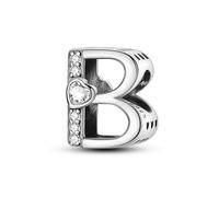 B lettre et coeur, accessoire de bracelet à breloques en argent sterling 925, compatible avec le collier bracelet pandora, cadeau pour femme
