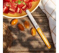 Arcos Couteau de Table Dentelé Acier Inoxydable NITRUM 100 mm - Cuisine et Petit Déjeuner - Manche Polypropylène Orange - Série B-Line