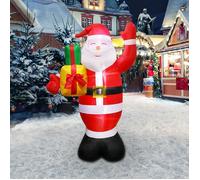 B.LIVEM-150cm Père Noël Gonflable, Décoration Extérieure de Noël, Père Noël avec Lumières LED