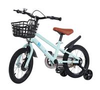 B.LIVEM 16 Pouces Vélo d'enfant pour Filles garçons de 5-9 Ans, vélo de Fille avec Panier Roues stabilisatrices, Vert Clair