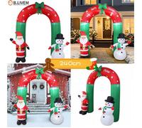 B.LIVEM Arche de Décoration de Noël 240cm Arche gonflable d'entrée Lumières LED Père Noël et Bonhomme de Neige