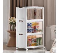 B.LIVEM. Armoire de rangement pliable à 3 niveaux, armoire à chaussures, armoire de chambre, hauteur 102 cm