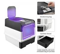 B.LIVEM-Bac à litière pour chat noir, type tiroir, pelle à litière gratuite, bac à litière stérilisé aux UV, 48*35*36cm