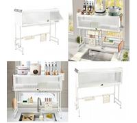 B.LIVEM Egouttoir à vaisselle, panier d'évacuation au-dessus de l'évier, armoire de rangement à vaisselle, L 85 cm, Blanc