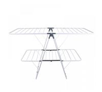 B.LIVEM Étendoir Linge Intérieur, 2 Niveaux, Séchoir à Linge Pliable, Étendoir Linge Extérieur pour Draps Vêtements, Blanc