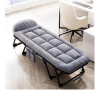 B.LIVEM Lit de Camp Pliable avec Matelas, Chaise Longue de Camping pour Jardin 190x65x30cm Légère pour Extérieur Intérieur