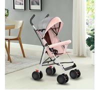 B.LIVEM Poussette Bébé ultra-compacte, Pliable, pour Bébé de 0 à 36 mois, Tube en Métal, Charge 30kg - Rose