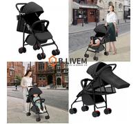 B.LIVEM Poussette Compacte, Pliable, Capacité de charge 50 kg, Noir