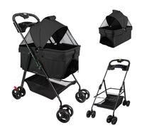 B.LIVEM Poussette pour Animaux de Compagnie - Poussette pour Chiens et Chats - Poussette Facile à Marcher - Pivote à 360 °