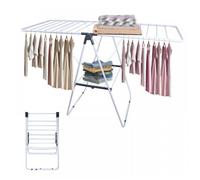 B.LIVEM Sechoir à Linge Pliable, Étendoir Linge en Alu 2 Niveaux, Seche Linge Intérieur Extérieur, Étendage pour Linge