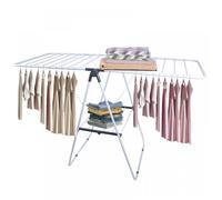 B.LIVEM Sechoir à Linge Pliable, Étendoir Linge Interieur Pliable en Acier INOX 2 Niveaux, Seche Linge Intérieur Extérieur