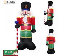 B.LIVEM Soldat Casse-Noisette XXL 240cm LED Décoration de Noël Décoration d'extérieur