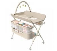 B.LIVEM Table à Langer Pliable, Hauteur Réglable, Table à Langer Mobile, Paniers de Rangement et Matelas à Langer Imperméable