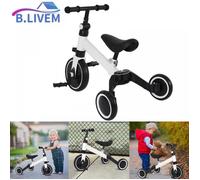 B.LIVEM Vélo + tricycle pour enfants 2 en 1, modèle blanc, vélo d'équilibre pour enfants de 1 à 4 ans, marcheur