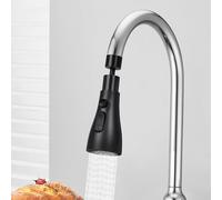 Embout douchette pour robinet et mitigeur de cuisine Power Jet Stream Eco - 3 modes de jets, économie d'eau - B.Living - Noir