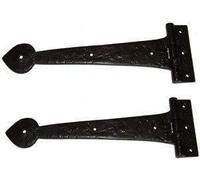 B&M - Paire de charnières en T en fonte noire 30,5 cm