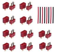 B/M T-Plug Connecteurs Dean Style Mâle et Femelle avec Gaine Thermorétractable pour Batterie RC LiPo (10 Paires)