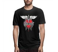 B-on Jo-VI Band Men's Comfortable Short Sleeve Shirts Crew Neck Personality Fashion T-Shirt Black Manches Courtes(Small)