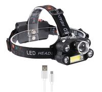 B Pas De Batterie - Lampe Frontale T6 Étanche, Lumière Noire Uv, 2 Piles 18650, En Plastique, Multifonction, Pour Camping, Randonnée, Chasse