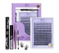 B&Q B28 Lot de 156 extensions de cils avec 156 clusters individuels - Kit d'extensions de cils pour un effet d'agrandissement instantané des yeux 15 minutes Aspect salon