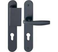 B?quille double sur plaque pali?re 195 mm New York per?age oblong porte 4857 mm aluminium aspect inox