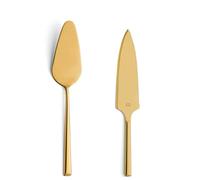 B&R Beckmann & Rommerskirchen 1107 Lot de 2 pelles à gâteau en acier inoxydable doré avec couteau à gâteau, couteau à gâteau, couverts à dessert, couverts PVD